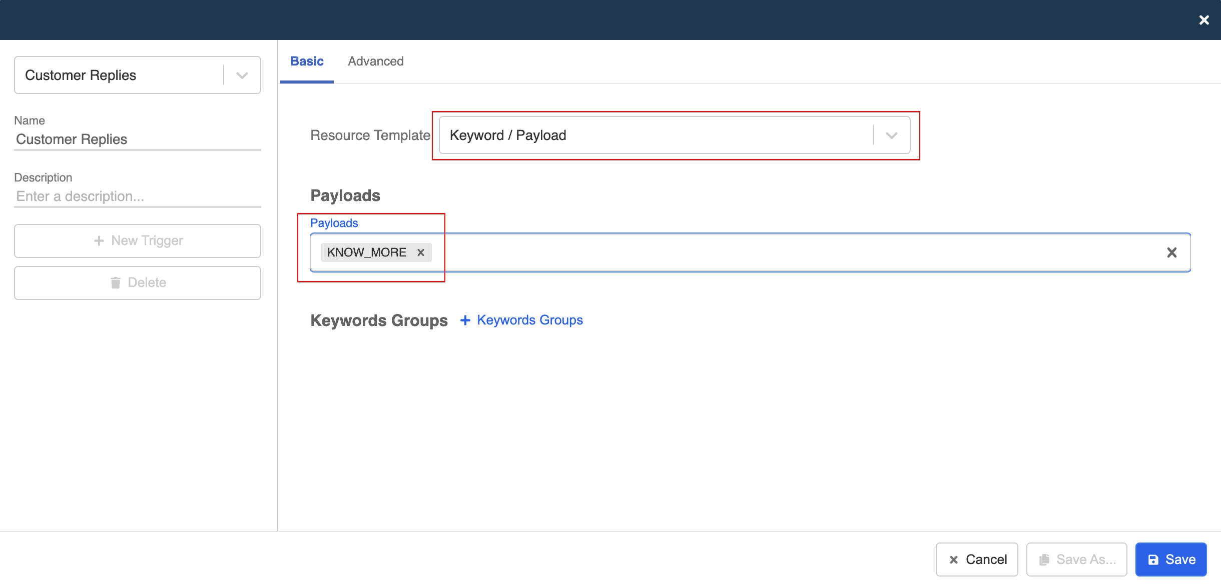 Create a Payload Trigger